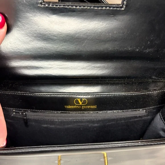 VALENTINO Black Top Handle Leather Bag EUC & STUNNING - Picture 13 of 14